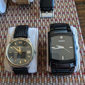 Two Fossil Dress Watches